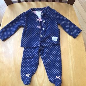 Carter's NB button up shirt w/ footie bottoms